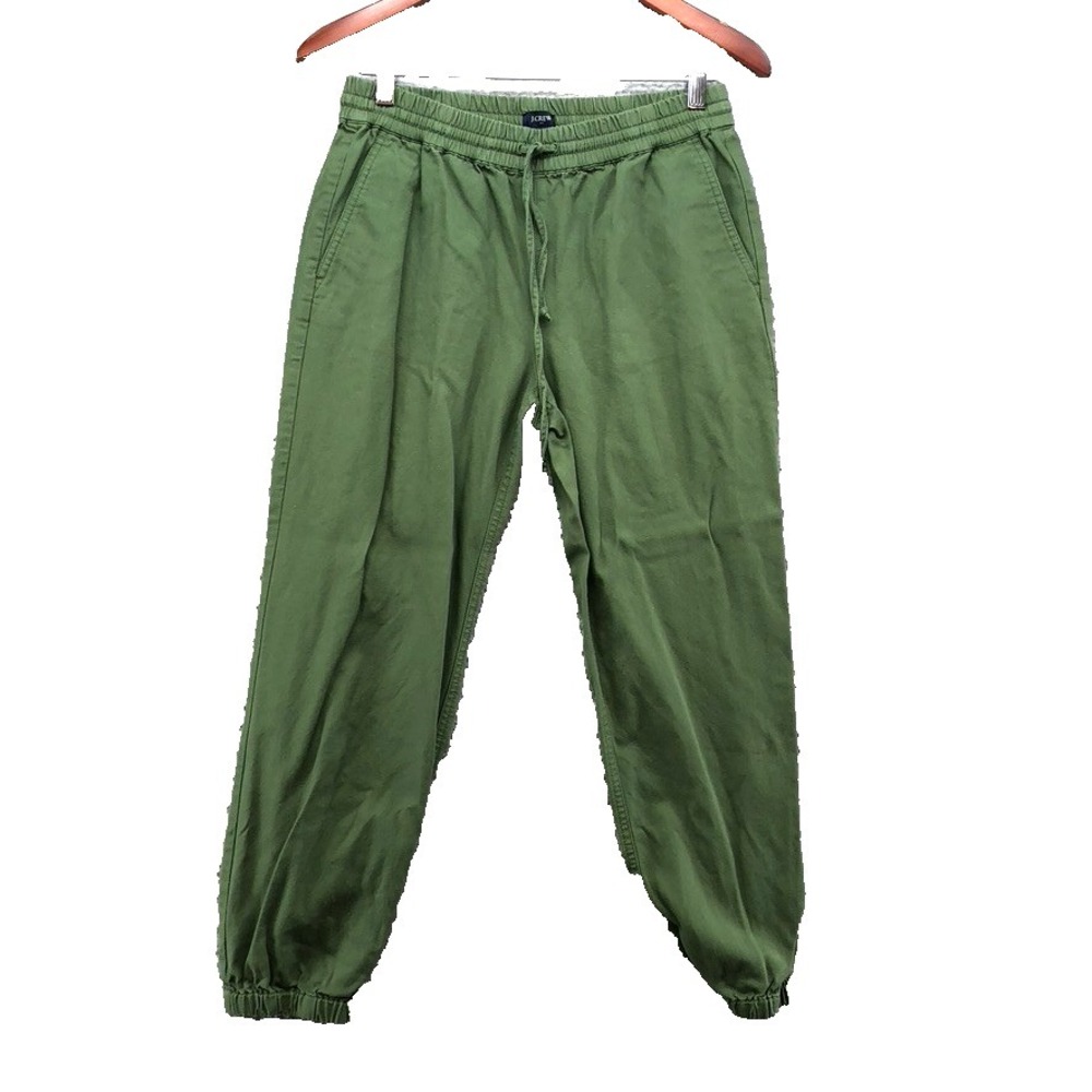 J Crew Lightweight Jogger Pant Cotton Twill Womens 4 Green Streetwear Comfort